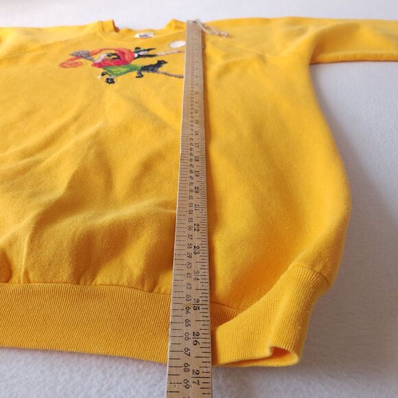 Vintage Shirt Embroidered Witch Halloween Top Unisex XL Sweatshirt Crew Vtg - Picture 5 of 10